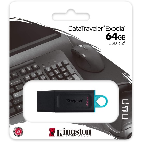 Pendrive Kingston 64GB DTX Preto